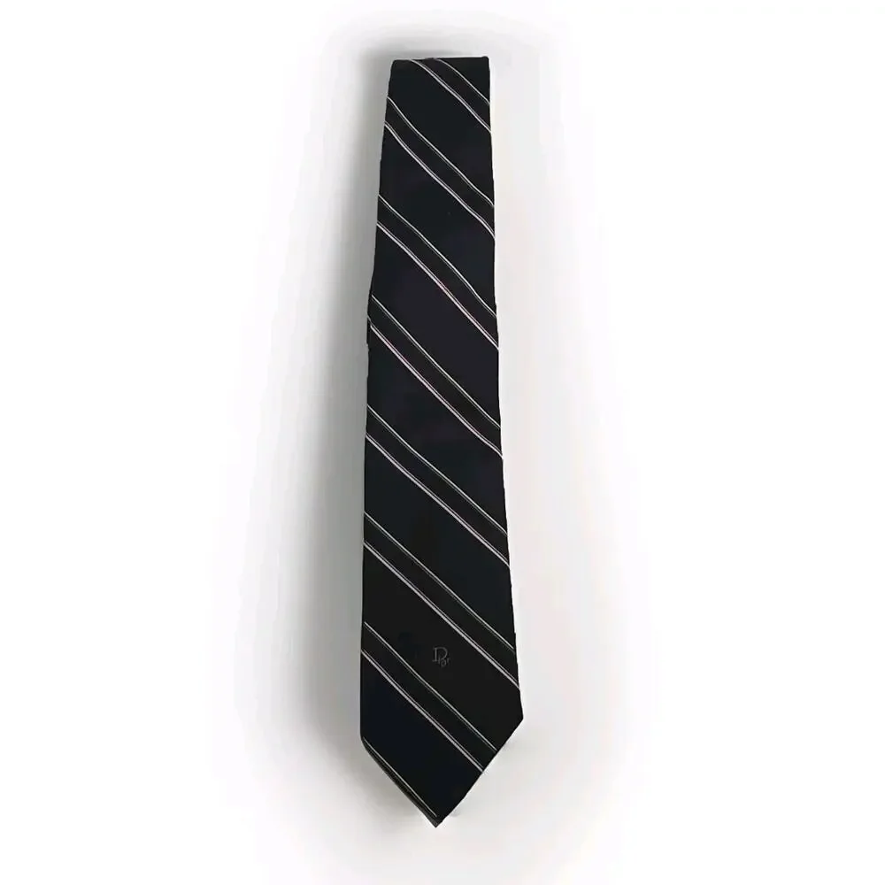 Vintage Christian Dior Tie Stripes Authentic Dior Monogram Luxury Necktie 58